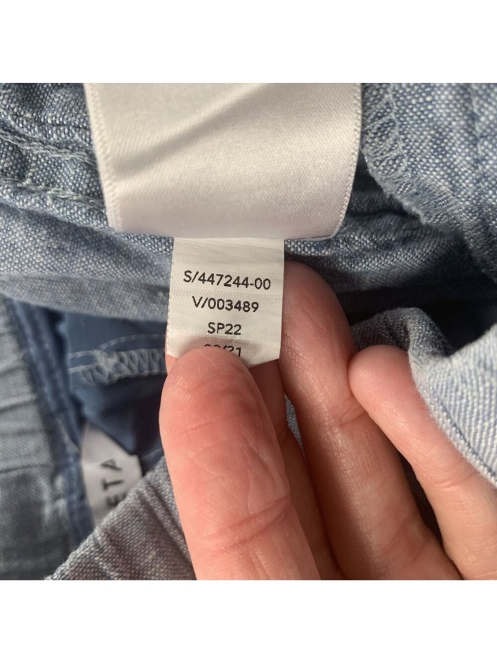 Athleta Light Blue Chambray Linen Cabo Wide Leg Pant 8 - Picture 5 of 7